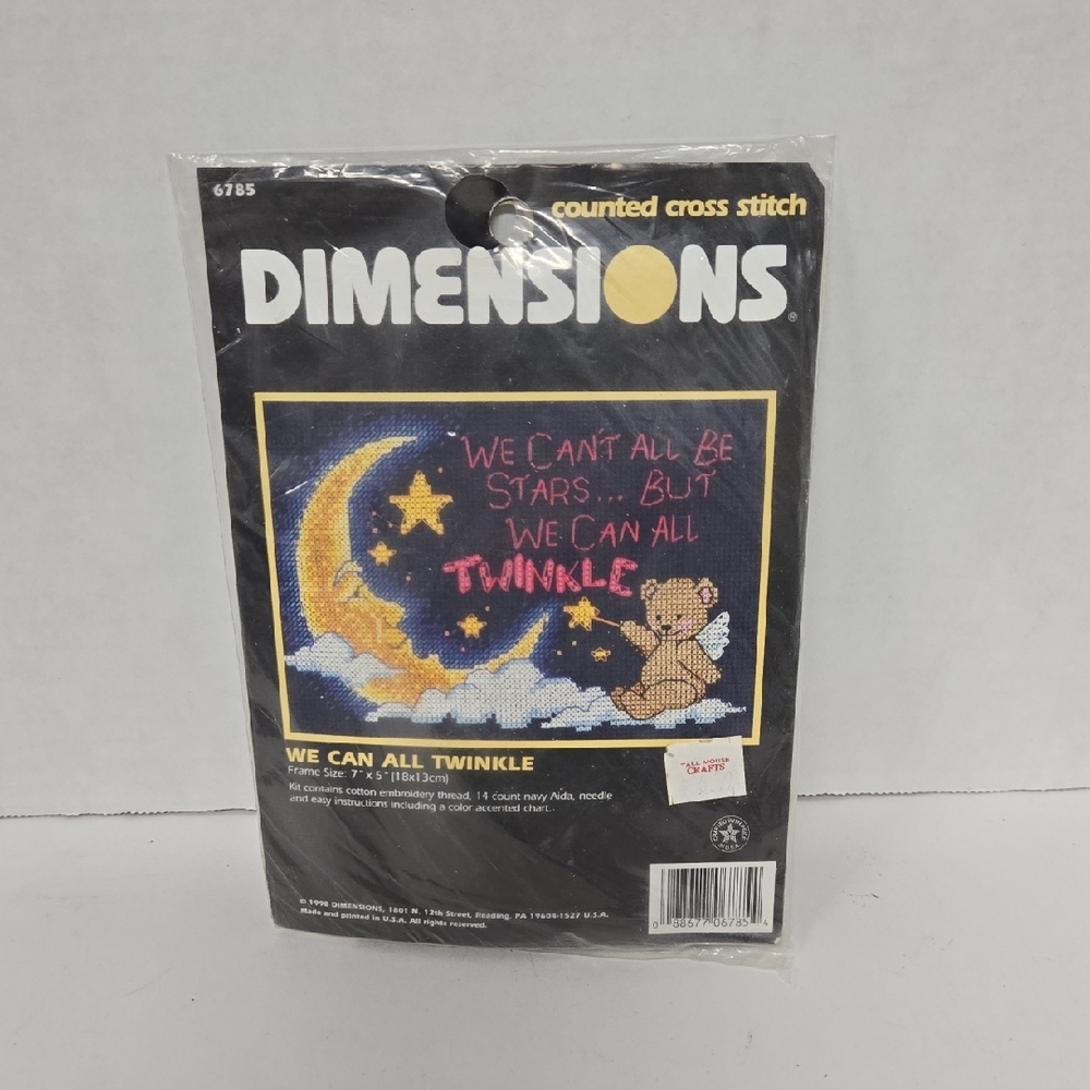 Vntg 1998 Dimensions Counted Cross Stitch Kit - We Can All Twinkle NIB 7"x5"